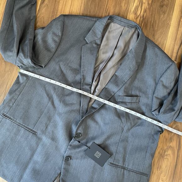 NWT The BLK TUX Tollegno 1900 Men’s 54R Gray Blazer Suit Jacket 100% Merino Wool - Picture 2 of 10